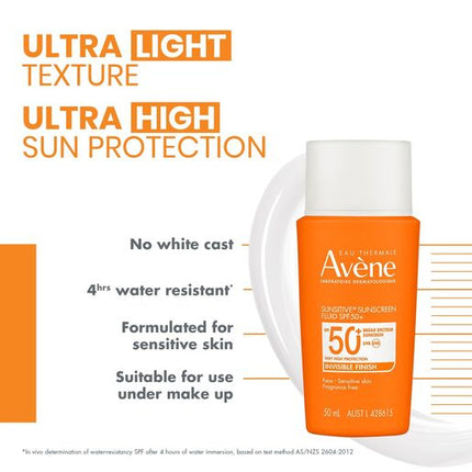Avène Sunsitive Sunscreen Fluid SPF50+ 50ml