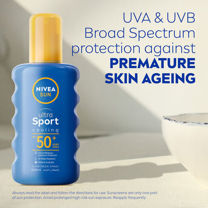 Nivea Sun Ultra Sport Cooling SPF 50+ Sunscreen Spray 200mL
