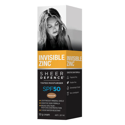 Invisible Zinc Sheer Defence Tinted Moisturiser SPF 50+ 50g