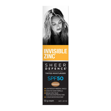 Invisible Zinc Sheer Defence Tinted Moisturiser SPF 50+ 50g