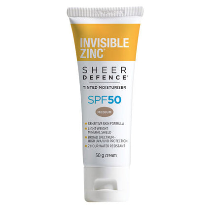Invisible Zinc Sheer Defence Tinted Moisturiser SPF 50+ 50g
