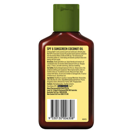 Reef Coconut Sun Tan Oil SPF 6+ 125mL