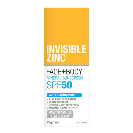 Invisible Zinc Face + Body Mineral Sunscreen SPF 50 75g
