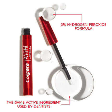 Colgate Optic White Overnight Teeth Whitening Treatment Pen With Hydrogen Peroxide Enamel Safe 2.5mL