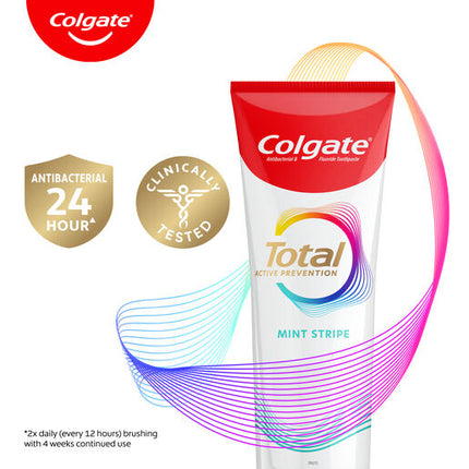 Colgate Total Mint Stripe Antibacterial Fluoride Gel Toothpaste 115g