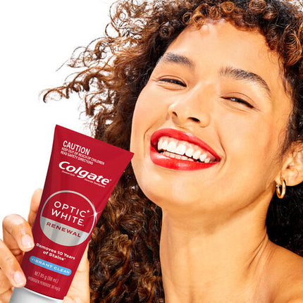 Colgate Optic White Renewal Teeth Whitening Toothpaste Lasting Fresh With Hydrogen Peroxide 85g