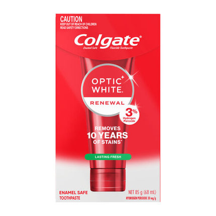 Colgate Optic White Renewal Teeth Whitening Toothpaste Lasting Fresh With Hydrogen Peroxide 85g