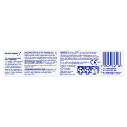 Sensodyne Rapid Relief Extra Fresh Toothpaste 100g