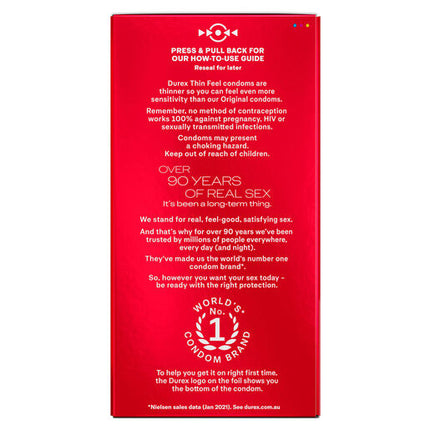 Durex Thin Feel Latex Condoms Regular Fit 30 Pack