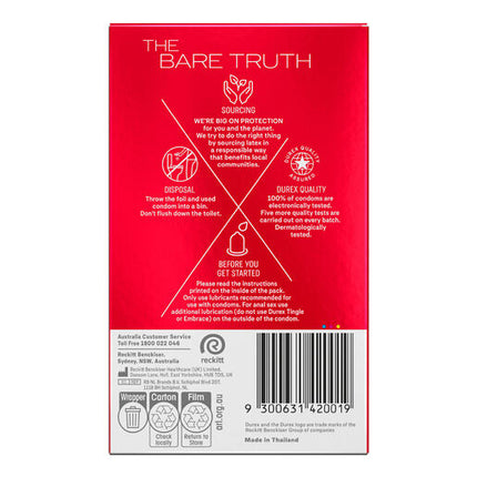 Durex Thin Feel Latex Condoms Regular Fit 30 Pack