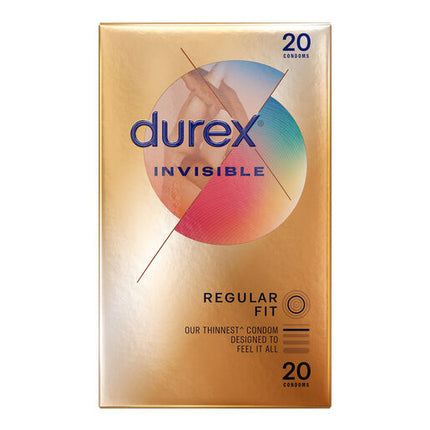 Durex Invisible Condoms Regular Fit, Pack of 20