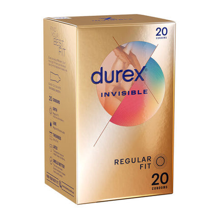 Durex Invisible Condoms Regular Fit, Pack of 20