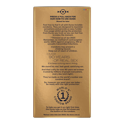 Durex Invisible Condoms Regular Fit, Pack of 20