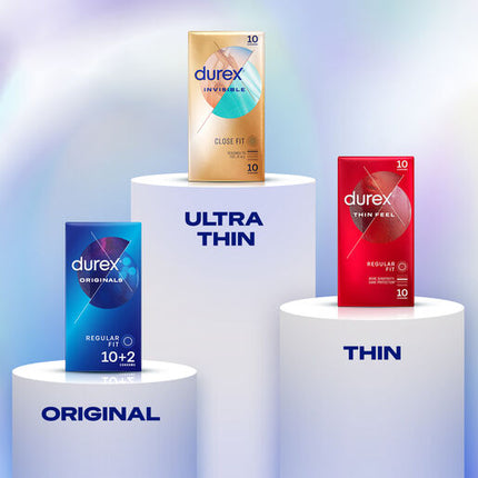 Durex Invisible Condoms Close Fit, Pack of 10