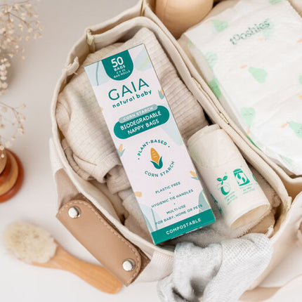 Gaia Natural Baby Biodegradable Nappy Bags 50 Pack