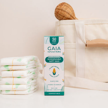Gaia Natural Baby Biodegradable Nappy Bags 50 Pack