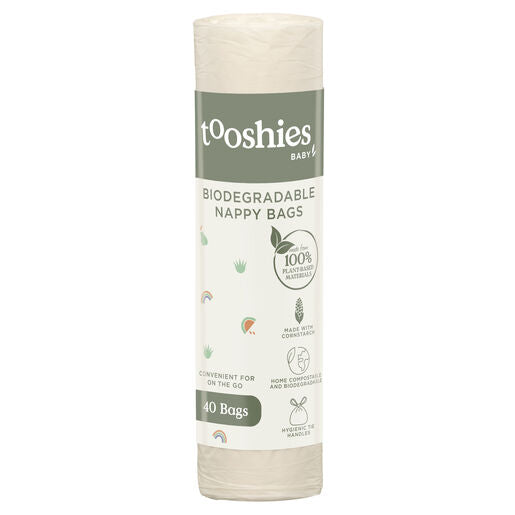 Tooshies ECO BABY Biodegradable Nappy Bags 40Pk