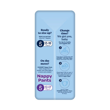 Huggies Ultra Dry Nappies Toddler Boys 18 Pack