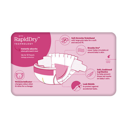 Huggies Ultra Dry Nappies Walker Girls 16 Pack