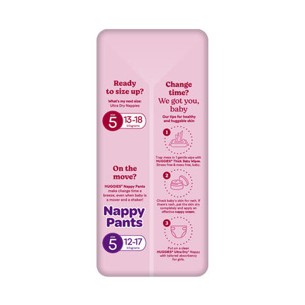 Huggies Ultra Dry Nappies Toddler Girls 18 Pack
