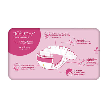 Huggies Ultra Dry Nappies Toddler Girls 18 Pack