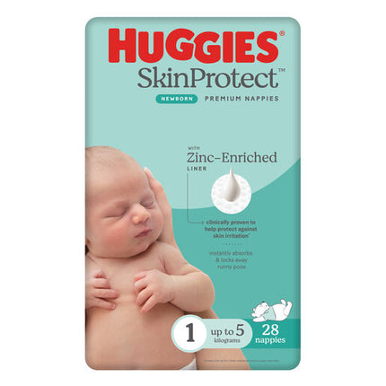 Huggies Newborn Nappies Size 1 (up to 5kg) 28 Pack