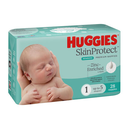 Huggies Newborn Nappies Size 1 (up to 5kg) 28 Pack