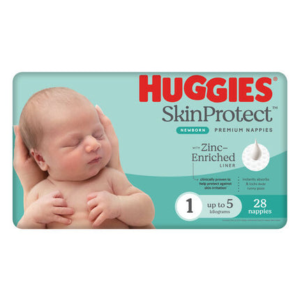 Huggies Newborn Nappies Size 1 (up to 5kg) 28 Pack