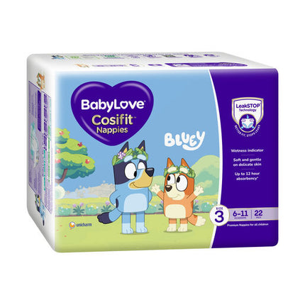 Babylove Cosifit Nappies Size 3 Crawler 6-11Kg Unisex Disposable Nappy 22 Pack
