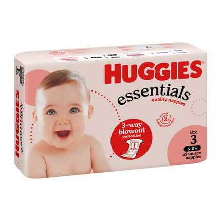Huggies Essentials Nappies Size 3 (6-11kg) 52 Pack