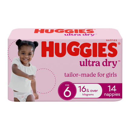 Huggies Ultra Dry Nappies Junior Girl 14 Pack