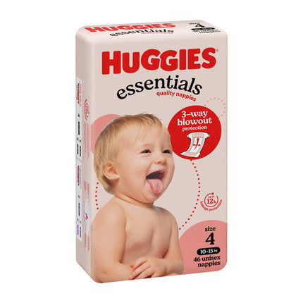 Huggies Essentials Nappies Size 4 (10 - 15kg) 46 Pack