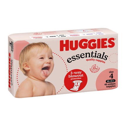 Huggies Essentials Nappies Size 4 (10 - 15kg) 46 Pack