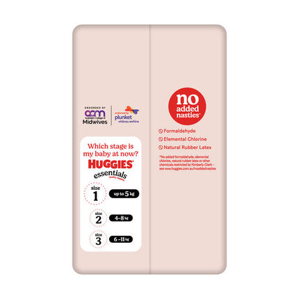 Huggies Essentials Nappies Size 1 (up to 5kg) 28 Pack