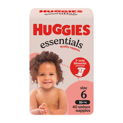 Huggies Essentials Nappies Size 6 (16+kg) 40 Pack