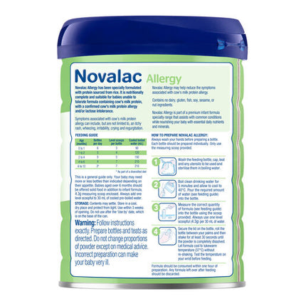 Novalac Allergy Premium Evidence Based Specialty Infant Formula Powder 800g