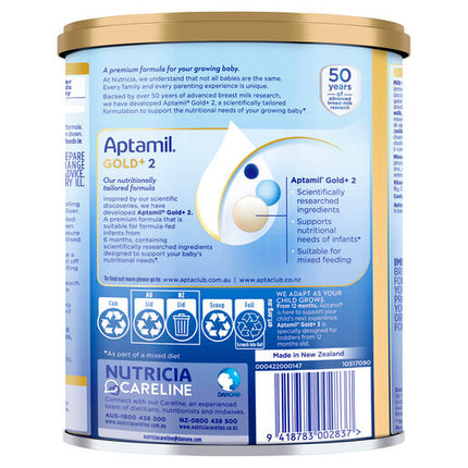 Aptamil Gold+ 2 Premium Follow-On Formula From 6-12 Months 900g