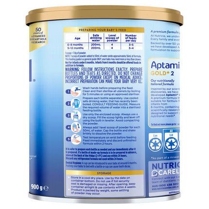 Aptamil Gold+ 2 Premium Follow-On Formula From 6-12 Months 900g