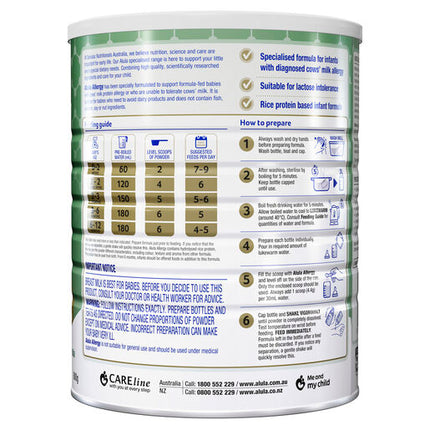Alula Gold Allergy Infant Formula 0-12 Months Rice 800g