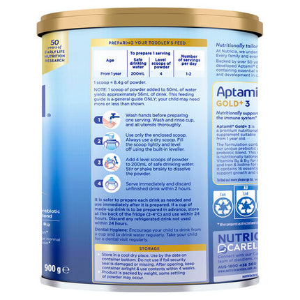 Aptamil Gold+ 3 Premium Toddler Nutritional Supplement From 12+ Months 900g