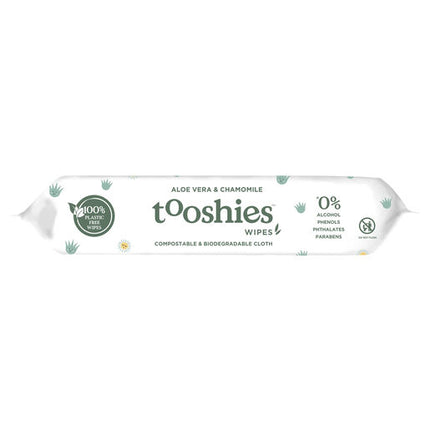 Tooshies Biodegradable Baby Wipes Aloe Vera + Chamomile 70 Pack