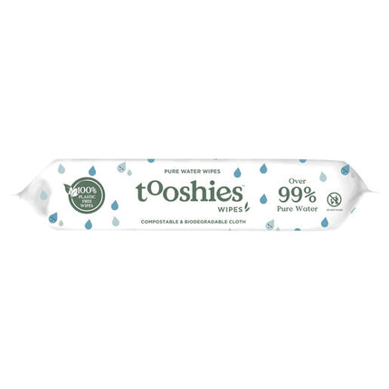 Tooshies Biodegradable Baby Wipes Pure Water 70 Pack