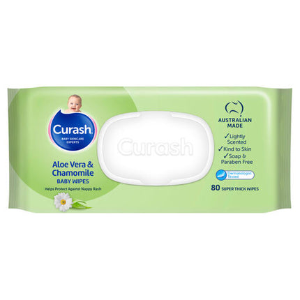 Curash Wipes Aloe And Chamomile 3X80 Pack