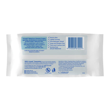 Curash Babycare Vitamin E Baby Wipes 80 Pack