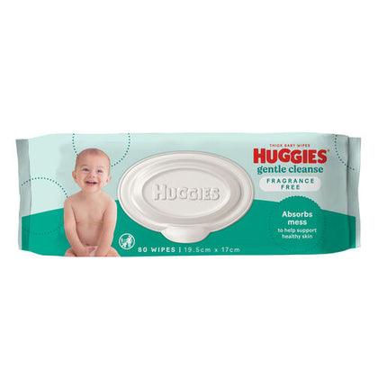 Huggies Thick Baby Wipes Fragrance Free 80 pack