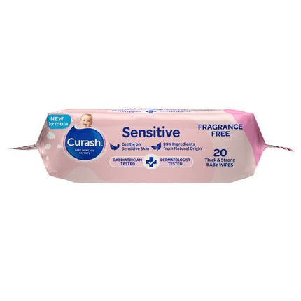 Curash Wipes Fragrance Free 20 Pack
