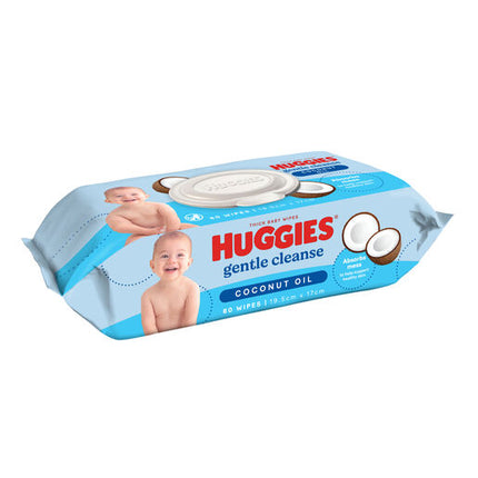Huggies Thick Baby Wipes Coconut Oil 80 Pack