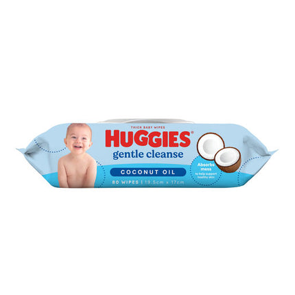 Huggies Thick Baby Wipes Coconut Oil 80 Pack