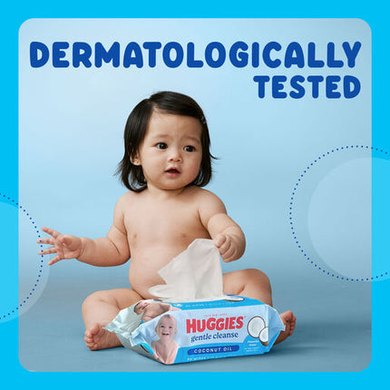 Huggies Thick Baby Wipes Coconut Oil 3 x 80 Pack
