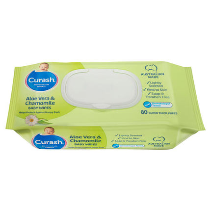 Curash Wipes Aloe And Chamomile 80 Pack